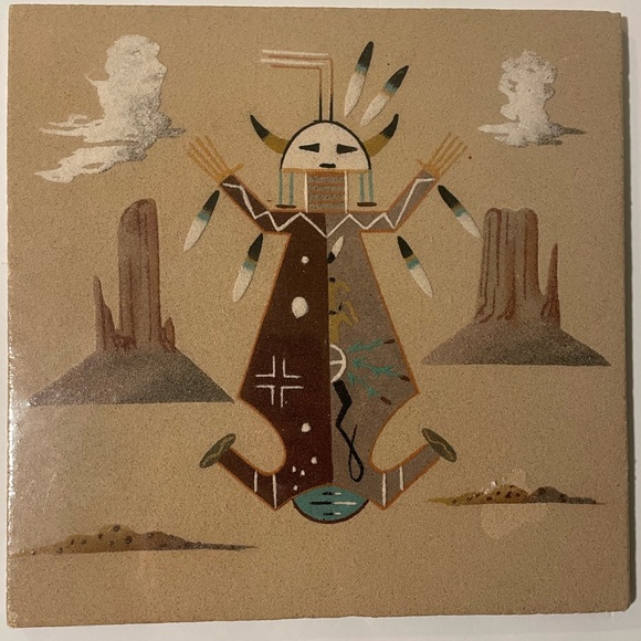 H. Tyler Other - Father Sky Native American Sand Painting 12”x12” H. Tyler Original